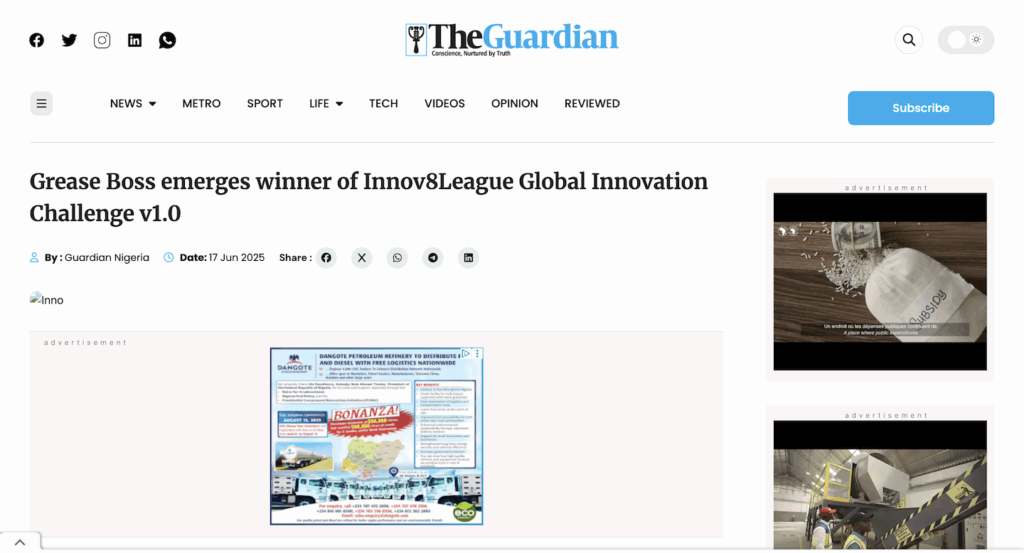 The Guardian - Innov8League